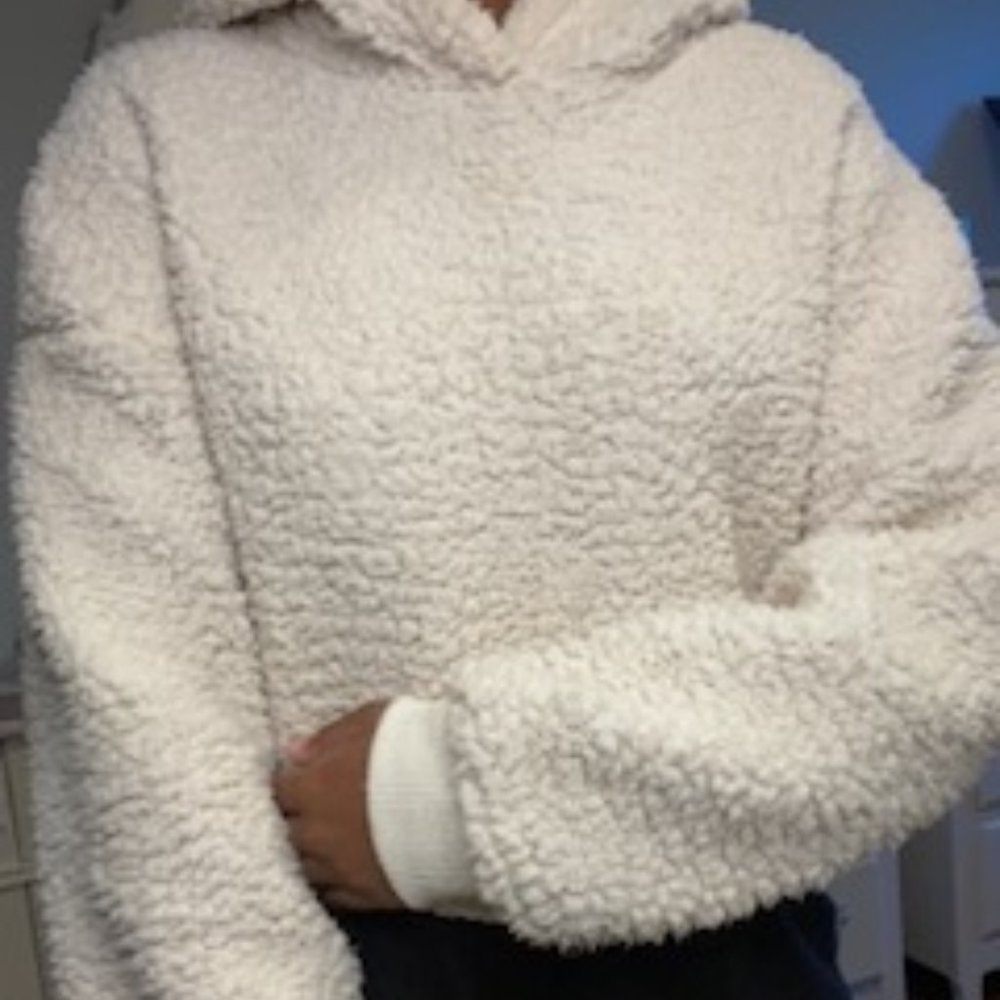 Cropped teddy hoodie
